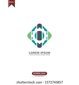 Simple gear concept logo vector design