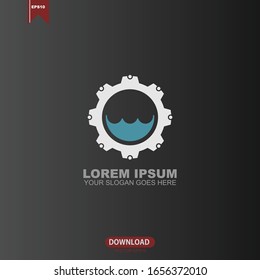 Simple gear concept logo vector design