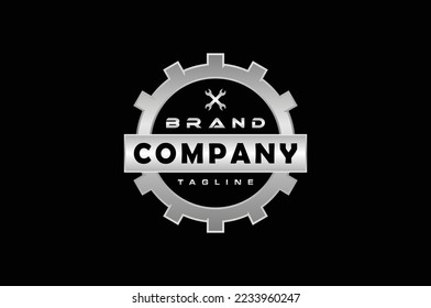the simple gear emblem logo