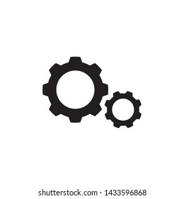 Simple gear flat icon design vector