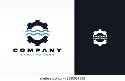 logotipo de agua de flujo de arte simple