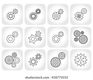 Simple gear icon collection