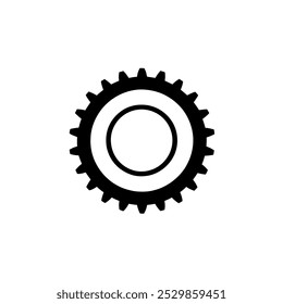 Icono de engranaje simple con dientes detallados: representación de ingeniería mecánica, industria y diseño de máquinas