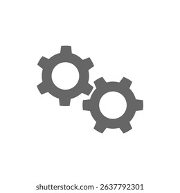 Simple gear icon isolated on white background