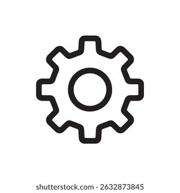 Simple gear icon, perfect for websites and applications. The white graphics on a transparent background are a valuable feature for designers, e