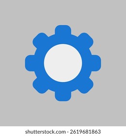 A simple gear icon representing settings, suitable for app design or web development.