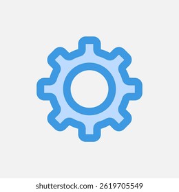 A simple gear icon representing settings, suitable for app design or web development.