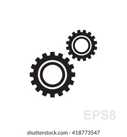 simple gear icon technology equipment engine mechanism sign isolated vector idea circle