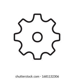 Icono de línea de engranaje simple. Pictograma de trazo. Ilustración vectorial aislada en un fondo blanco. Símbolo de calidad superior. Signo de vector para aplicaciones móviles y sitios web.