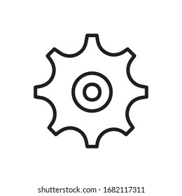 Simple gear line icon. Stroke pictogram. Vector illustration isolated on a white background. Premium quality symbol. Vector sign for mobile app and web sites.