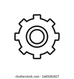 Icono de línea de engranaje simple. Pictograma de trazo. Ilustración vectorial aislada en un fondo blanco. Símbolo de calidad superior. Signo de vector para aplicaciones móviles y sitios web.