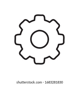 Simple gear line icon. Stroke pictogram. Vector illustration isolated on a white background. Premium quality symbol. Vector sign for mobile app and web sites.