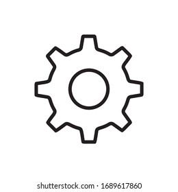 Icono de línea de engranaje simple. Pictograma de trazo. Ilustración vectorial aislada en un fondo blanco. Símbolo de calidad superior. Signo de vector para aplicaciones móviles y sitios web.