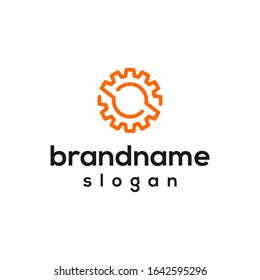 simple gear logo design vector