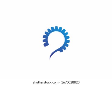 Vector de diseño de plantilla de logotipo de engranaje simple