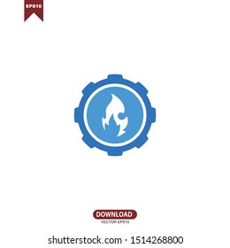 Simple gear logo vector template design. Corporate logo for production or service and maintenance business.