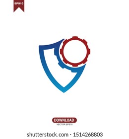 Simple gear logo vector template design. Corporate logo for production or service and maintenance business.
