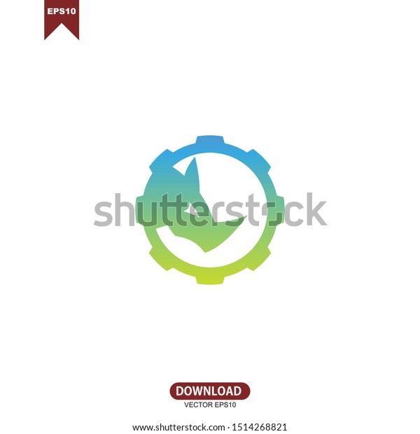 Simple gear logo vector\
template design. Corporate logo for production or service and\
maintenance business.