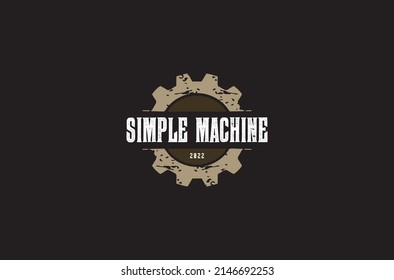 Simple Gear Machine Logo Vintage