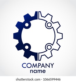simple gear mechanic logo design 