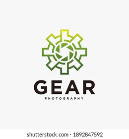 simple gear photography logo and  logo gear