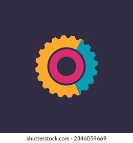 simple gear setting colorful technology logo vector illustration template design