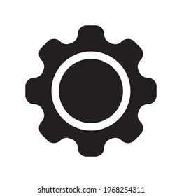 icono de configuración simple con forma de engranaje, color negro del icono de ajuste