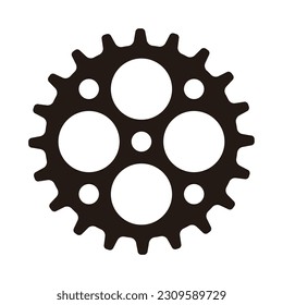 simple gear silhouette icon, vector illustration