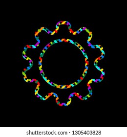 Simple gear symbol, Linear icon with thin outline