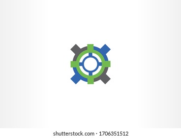 Simple Gear Vector Logo Icon Design Concept