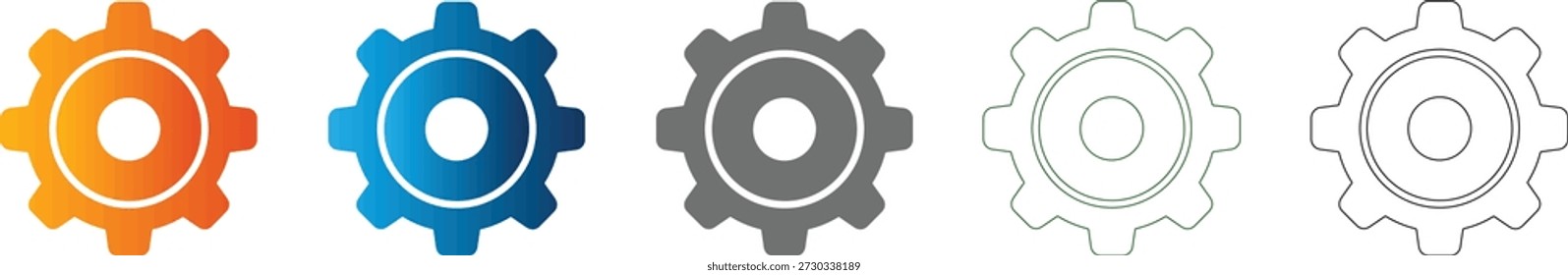 Un ícono plano de rueda dentada simple, Vector negro sólido, aislado para una pantalla clara. Es un elemento consistente de un Grande conjunto de iconos.