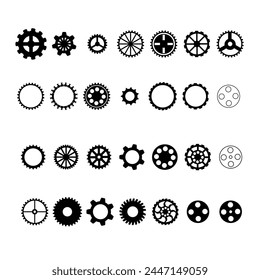 Simple gear wheel icon set collection icons vector eps 10