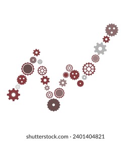 Icono de rueda de engranajes simple. Imagen del vector