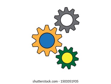 Simple of gears icon. Vector illustration.