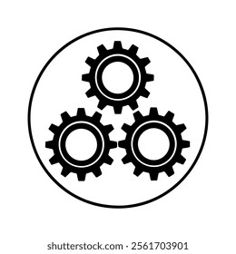 Simple gears icon vector isolated on white background.