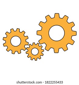 Señal de engranajes simples icono de herramientas de trabajo