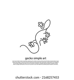 kontinuierliche Reihe von Geckos. einfache Gecko-Linie, Vektorgrafik