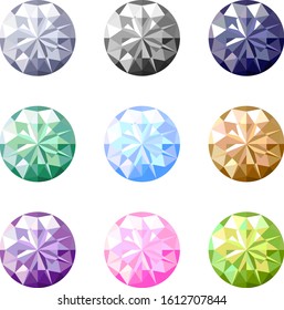 Simple gem illustration icon set