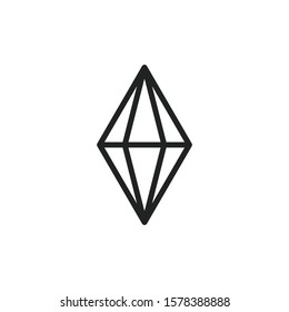 Simple gem line icon. Stroke pictogram. Vector illustration isolated on a white background. Premium quality symbol. Vector sign for mobile app and web sites.