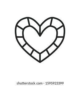 Simple gem line icon. Stroke pictogram. Vector illustration isolated on a white background. Premium quality symbol. Vector sign for mobile app and web sites.