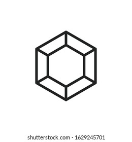 Simple gem line icon. Stroke pictogram. Vector illustration isolated on a white background. Premium quality symbol. Vector sign for mobile app and web sites.
