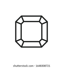 Icono de línea de gema simple. Pictograma de trazo. Ilustración vectorial aislada en un fondo blanco. Símbolo de calidad superior. Signo de vector para aplicaciones móviles y sitios web.
