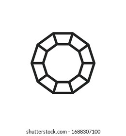 Icono de línea de gema simple. Pictograma de trazo. Ilustración vectorial aislada en un fondo blanco. Símbolo de calidad superior. Signo de vector para aplicaciones móviles y sitios web.