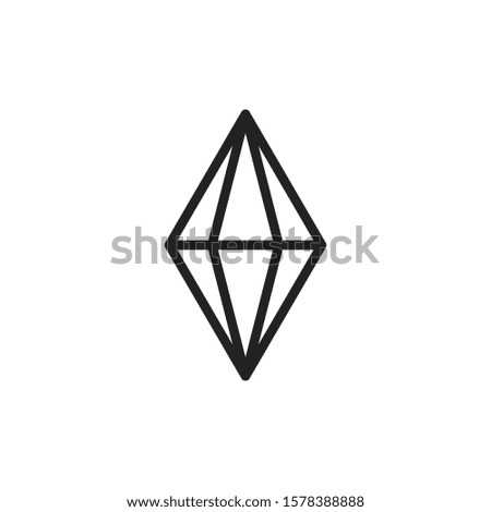 Simple gem line icon. Stroke pictogram. Vector illustration isolated on a white background. Premium quality symbol. Vector sign for mobile app and web sites.