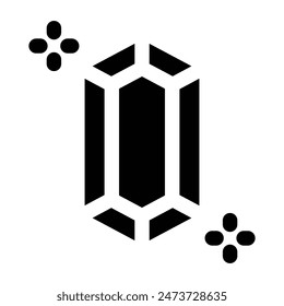 Simple Gem Stone glyph icon. The icon can be used for websites, print templates, presentation templates, illustrations, etc