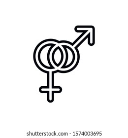 Simple gender line icon. Stroke pictogram. Vector illustration isolated on a white background. Premium quality symbol. Vector sign for mobile app and web sites.