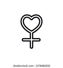 Simple gender line icon. Stroke pictogram. Vector illustration isolated on a white background. Premium quality symbol. Vector sign for mobile app and web sites.