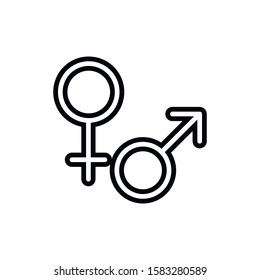 Simple gender line icon. Stroke pictogram. Vector illustration isolated on a white background. Premium quality symbol. Vector sign for mobile app and web sites.