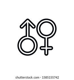 Simple gender line icon. Stroke pictogram. Vector illustration isolated on a white background. Premium quality symbol. Vector sign for mobile app and web sites.