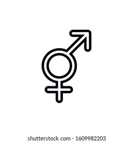 Simple gender line icon. Stroke pictogram. Vector illustration isolated on a white background. Premium quality symbol. Vector sign for mobile app and web sites.